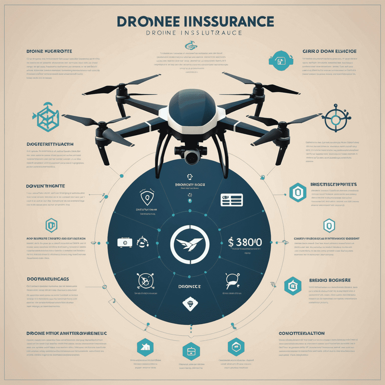 A detailed graph showing the costs and benefits of drone insurance, with logistics company logos and drone icons